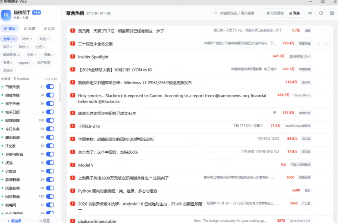 图片[3]-群友做了个非常不错的热点汇总工具！自媒体达人必备，聚合70+热榜信息，简约美观rebang-helper-九节课
