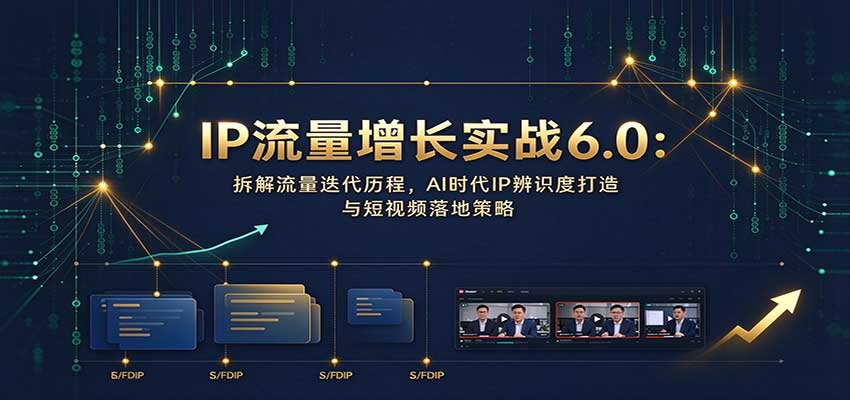 IP流量增长实战6.0：拆解流量迭代历程，AI时代IP辨识度打造与短视频落地策略-九节课