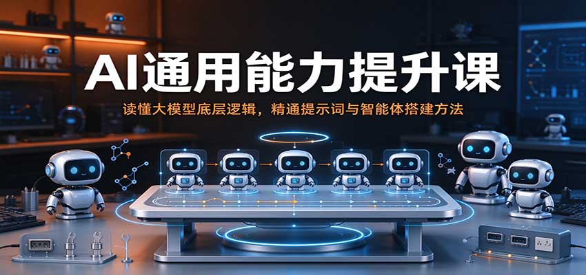 AI通用能力提升课：读懂大模型底层逻辑，精通提示词与智能体搭建方法-九节课