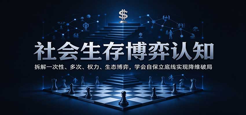 社会生存博弈认知:拆解一次性、多次、权力、生态博弈,学会自保立底线实现降维破局-九节课