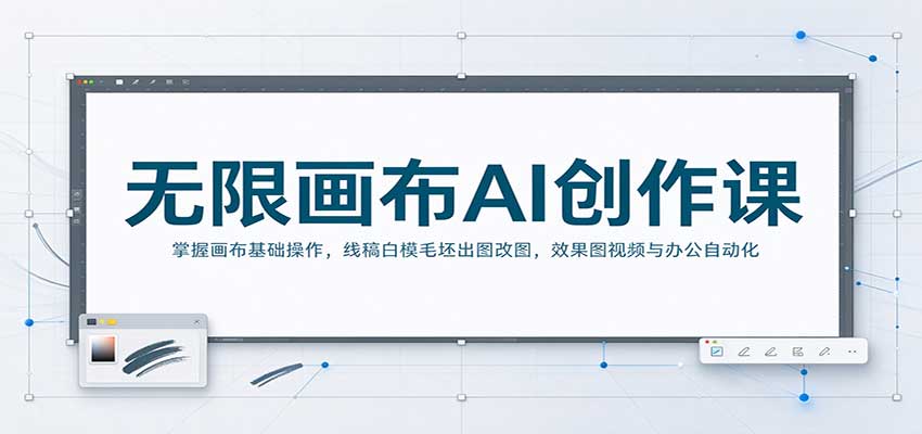 无限画布AI创作课：掌握画布基础操作，线稿白模毛坯出图改图，效果图视频与办公自动化-九节课