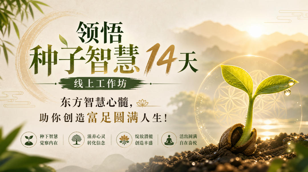 鹿大米领悟种子智慧14天线上工作坊，东方智慧心髓，助你创造富足圆满人生！-九节课