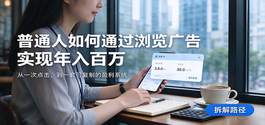 2026最新技术24小时全自动浏览广告，全网独家，单台设备日入200+，支持实地学习考察-九节课