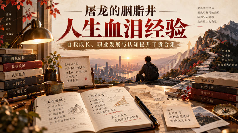 屠龙的胭脂井人生血泪经验｜自我成长、职业发展与认知提升干货合集【文档】-九节课