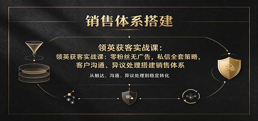 领英获客实战课：零粉丝无广告，私信全套策略，客户沟通、异议处理搭建销售体系-九节课