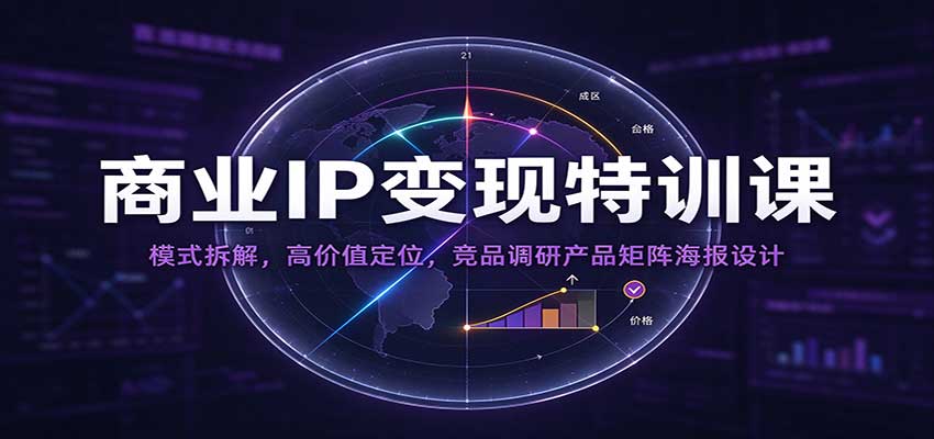 商业IP变现特训课：模式拆解，高价值定位，竞品调研产品矩阵海报设计-九节课
