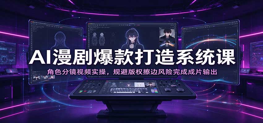 AI漫剧爆款打造系统课：角色分镜视频实操，规避版权擦边风险完成成片输出-九节课