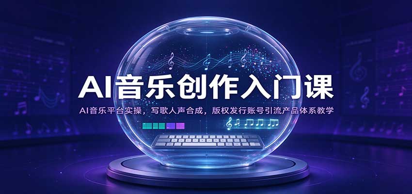 AI音乐创作入门课：AI音乐平台实操，写歌人声合成，版权发行账号引流产品体系教学-九节课