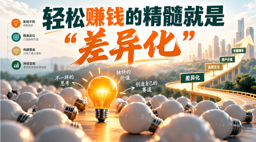 某公众号付费文章：轻松賺钱的精髓就是“差异化”-九节课