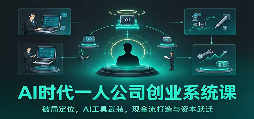 AI时代一人公司创业系统课：破局定位，AI工具武装，现金流打造与资本跃迁-九节课