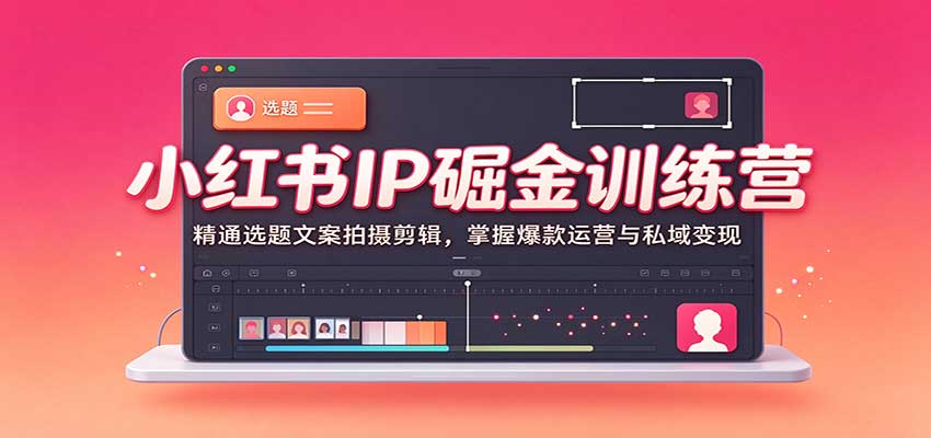 小红书IP掘金训练营：精通选题文案拍摄剪辑，掌握爆款运营与私域变现-九节课
