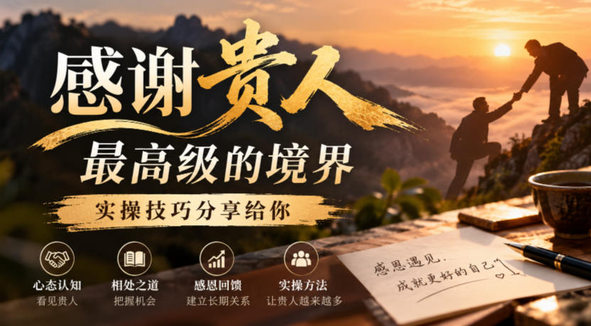 某公众号付费文章：感谢贵人最高级的境界，实操技巧分享给你-九节课
