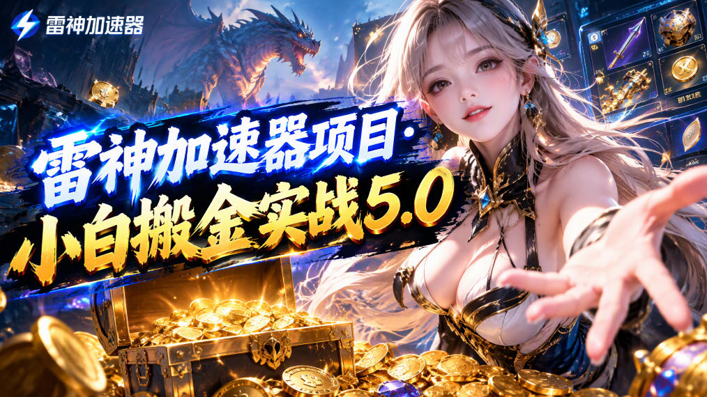 雷神加速器项目·小白搬金实战5.0，抖音W播100-150r，小白入局一天也能几十r-九节课
