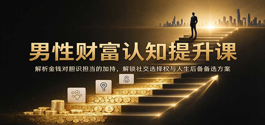 男性财富认知提升课：解析金钱对胆识担当的加持，解锁社交选择权与人生后备备选方案-九节课