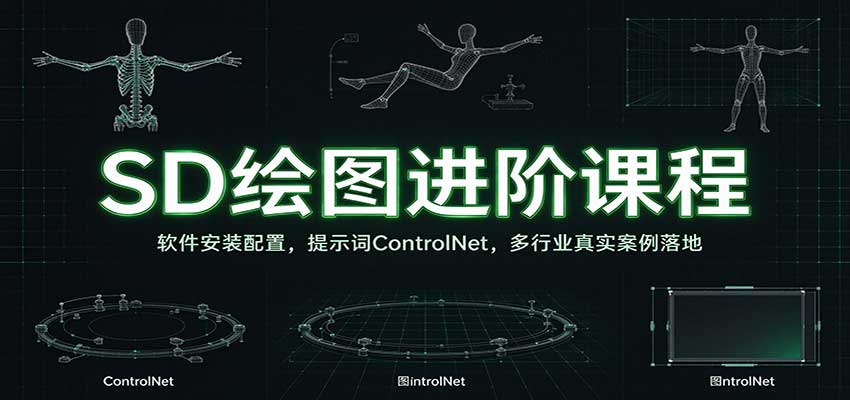 SD绘图进阶课程：软件安装配置，提示词ControlNet，多行业真实案例落地-九节课