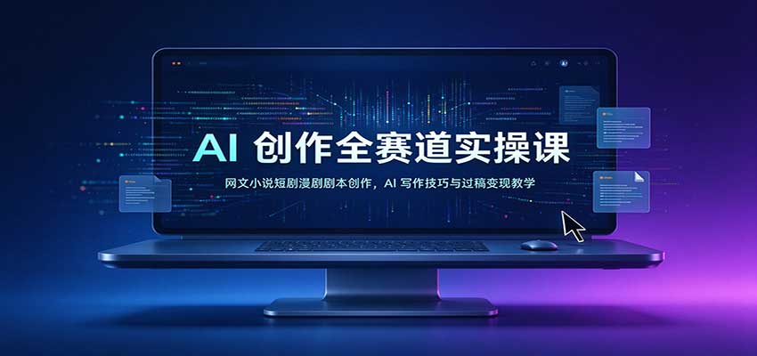 AI创作全赛道实操课：网文小说短剧漫剧剧本创作，AI写作技巧与过稿变现教学-九节课