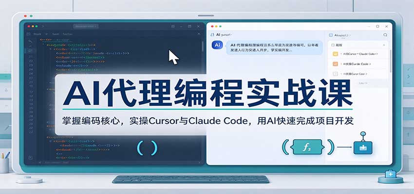 AI代理编程实战课：掌握编码核心，实操Cursor与Claude Code，用AI快速完成项目开发-九节课