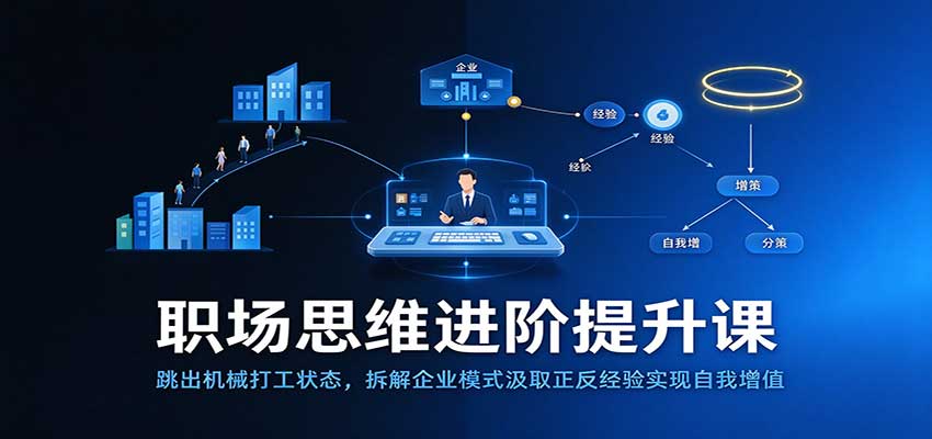 职场思维进阶提升：跳出机械打工状态，拆解企业模式汲取正反经验实现自我增值-九节课