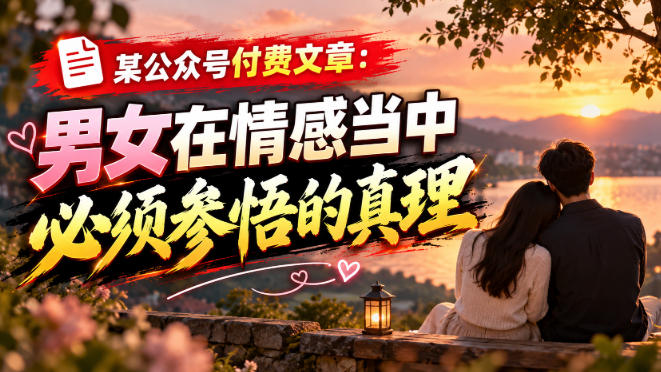 某公众号付费文章：男女在情感当中必须参悟的真理-九节课