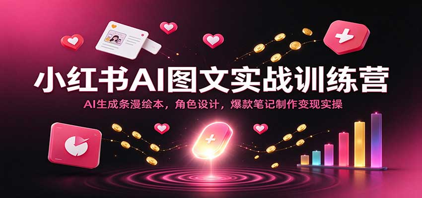 小红书AI图文实战训练营：AI生成条漫绘本，角色设计，爆款笔记制作变现实操-九节课